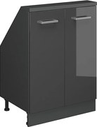 Szafka kuchenna na dach skośny antracyt wysoki połysk 60x46x81.6 r-line