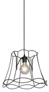 Retro Lampa wisząca czarna 40 cm - Granny Frame Retro Oswietlenie wewnetrzne