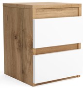 Szafka nocna komoda WIKI z 2 szufladami Dąb Wotan/Biały