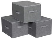 Pudełka do przechowywania ELVIS, 3 szt., 40x30x25cm, szare SongmicsHome