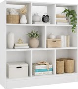 Biały otwarty regał z 8 pólkami A6-S43