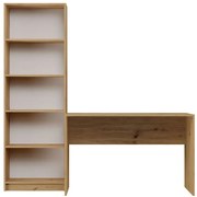 Komplet mebli do biura biurko + regał dąb artisan E0-M87