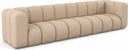 Sofa czteroosobowa, kanapa Grand, tkanina welurowa Salvador, Beżowy