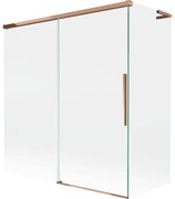 Mexen Rox L parawan nawannowy 2-skrzydłowy rozsuwany 150 + 70 x 150 cm, transparent, różowe złoto - 8C9L-150-070-60-00