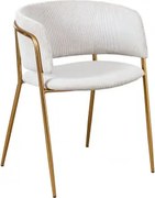 Krzesło Do Jadalni Tapicerowane Nalon Goud & Sztruksu Kremowa & Sztruksu - Sklum