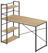 Minimalistyczne biurko dąb sonoma + czarny T6-A27