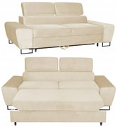 Sofa kanapa Bosso salon Family meble beżowy welur reg zagłówek