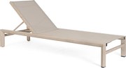 Leżak ogrodowy na kółkach z aluminiową ramą imitującą drewno - SKIPPER NEW