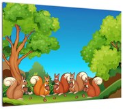 Obraz - Wesołe wiewiórki (70x50 cm)