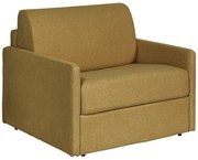 Fotel rozkładany typu express z żółtą tapicerką - Materac 14 cm - CALIFE