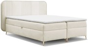 Kremowe welurowe łóżko z pojemnikami 4 rozmiary H2-T52