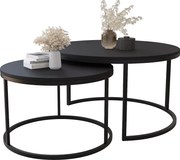 Zestaw dwóch czarnych stolików kawowych H8-M81