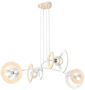 Biała lampa wisząca z czterema punktami światła - 10X D158 R0-E73