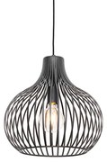 Nowoczesna lampa wisząca czarna 38 cm - Saffira Nowoczesny Oswietlenie wewnetrzne