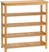 HOMCOM Półka na buty, stojak na buty z 5 poziomami, organizer na buty do przedpokoju, kolor naturalny