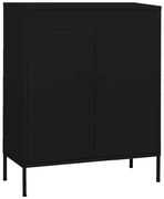 Czarna stalowa szafka z 2 półkami do garażu D9-D86