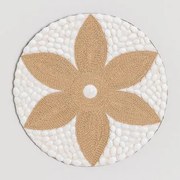 Okrągła Dekoracja Ścienna Ø40 Cm Z Liny Yaktuc Biała - Sklum