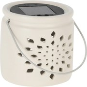 Latarnia solarna Darena szara, 9,2 x 9 x 11 cm,porcelana