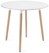 Zestaw stół z krzesłami: stół okrągły KAMI 80cm + 4 krzesła MARK białe