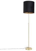 Lampa podłogowa złota/mosiężna z czarnym aksamitnym kloszem 40/40 cm - Parte klasyczny/Antyczny Oswietlenie wewnetrzne