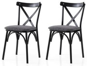 Zestaw krzeseł do jadalni Ekol Anthracite and Black, 2 szt.