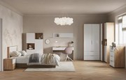 Łóżko z oświetleniem LED z 2 szufladami 120x200 białe