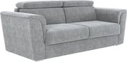 Kanapa 4-osobowa rozkładana typu express z szarą tapicerką - Powierzchnia spania 160 cm - Materac 22 cm z pamięcią kształtu - RIZORA