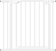 PawHut Bramka Ochronna Bez Wiercenia z Automatycznym Zamykaniem dla Dzieci i Zwierząt 76–89 x 76 cm, Biała | Aosom PL
