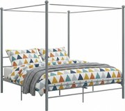 Szare metalowe łóżko rustykalne 180x200 cm C6-E92