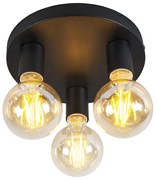 Inteligentna nowoczesna lampa sufitowa czarna w komplecie z 3 żarówkami WiFi G95 - Facil klasyczny/Antyczny Oswietlenie wewnetrzne