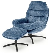 Fotel DARIO niebieski z podnóżkiem HALMAR