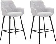 Zestaw krzeseł barowych w kolorze szarym 2 szt. 55X55X109 cm