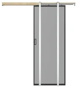Drzwi przesuwne z ukrytym systemem przesuwnym – aluminium i szkło hartowane przydymione – wys. 205 x dł. 63 cm – LINCI II