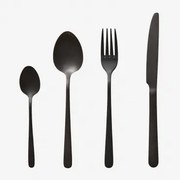 Zestaw Sztućców Ze Stali Nierdzewnej 16 Elementów Sornia Czarna - Sklum