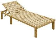Brązowy leżak ogrodowy drewniany do opalania N4-H98