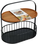 Patera do serwowania przekąsek ALBA, metalowy koszyk z uchwytem, 24 x 15 x 25 cm