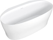 Półwyspowa wanna akrylowa - 220 L - 160 x 80 x 58 cm - Biały mat - LUMEL