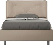 Łóżko bez stelaża tapicerowane 120x210 sztucznej skóry szaro-beżowy Appia Large