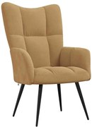 Brązowy Welurowy Fotel Wypoczynkowy T3-D74