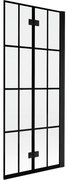 Mexen Mist parawan nawannowy 2-skrzydłowy prawy 80 x 150 cm, czarna kratka, czarny - 8A9-080-002-70-77-P