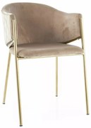 Krzesło tapicerowane BONO VELVET beżowe/złote SIGNAL