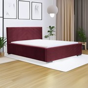 Łóżko tapicerowane z pojemnikiem i materacem COOL 180x200 cm Czerwony