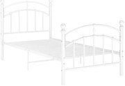 Białe metalowe łóżko z zagłówkiem 100x200 cm D9-B24