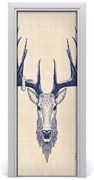 Naklejka samoprzylepna na drzwi Głowa jelenia