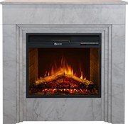 Kominek elektryczny BELLINI, kominek stojący z drewna imitującego biały marmur, wyprodukowany we Włoszech, dł. 96 x gł. 35 x wys. 96