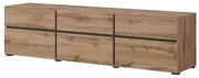 Szafka RTV CROSS 3K3S 180cm dąb wotan/czarna HELVETIA
