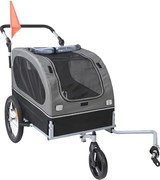 Przyczepa Rowerowa 2 w 1, SucceBuy Przyczepa dla Psa i Kota oraz Wózek, Ładowność 40 kg, Wodoodporna