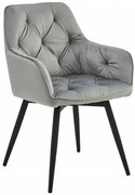 Popielate obrotowe krzesło pikowane A7-H54