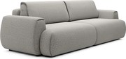 Kanapa 4-osobowa rozkładana z szarej tkaniny szenilowej MONELIA