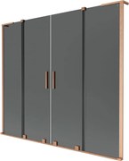 Mexen Velar L Duo parawan nawannowy 2-skrzydłowy rozsuwany 170 x 150 cm, grafit, miedź szczotkowana - 896-170-003-42-65